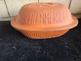 Schlemmertopf Terrakotta mit Deckel ca. 30cm