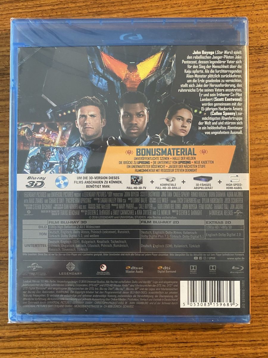 Alle DVDs: Pacific Rim Uprising - Blu-Ray 3D + Blu-Ray – Neu und originalverpackt aus Rüschlikon von Granulat204 1