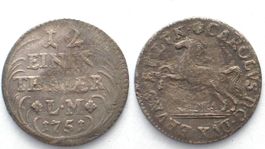 BRAUNSCHWEIG-WOLFENBÜTTEL 1/12 Taler 1751 KARL I. Silber