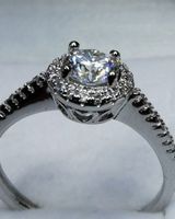Bague argent avec diamant de moissanite 0,5 ct certifié GRA