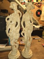 Asiatische Figuren, 2 Stuck Elfenbein Imitation 47cm