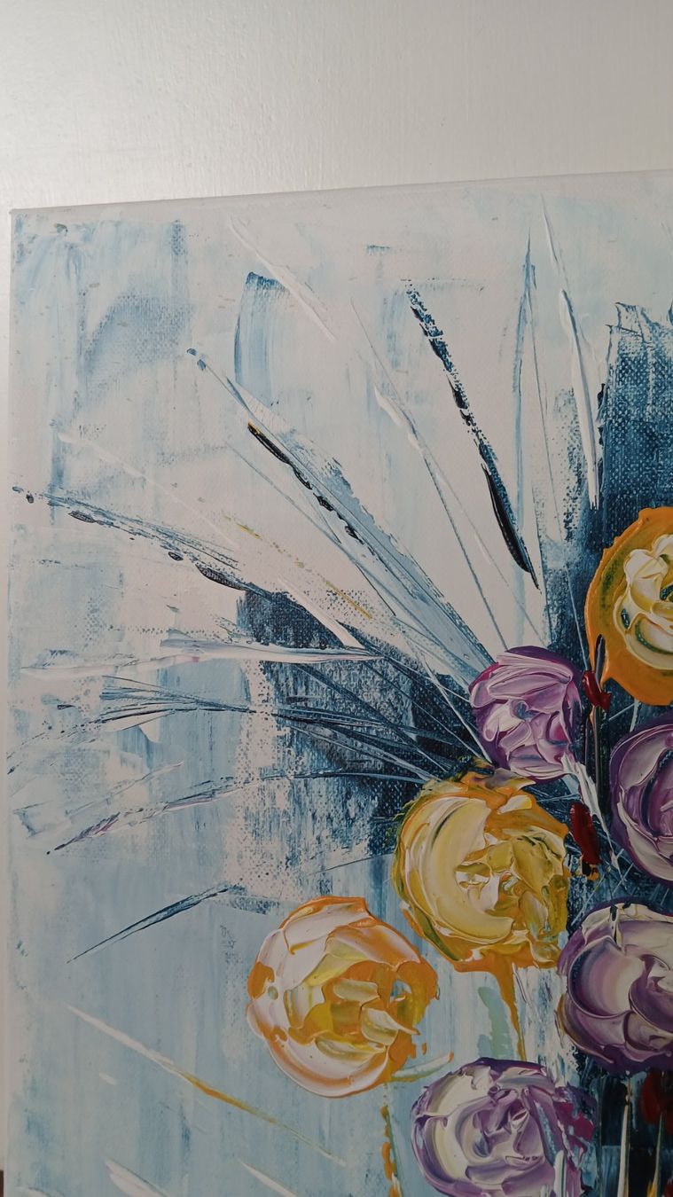 Foto & Immagini: Acrylbild, Handgemalt "Magische Blüten" – Nuovo (secondo la descrizione) da Udligenswil venduto da Quarz2002 2