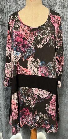 Pont Neuf Tunika, Grösse XL, Blumenmuster, 3/4-Arm