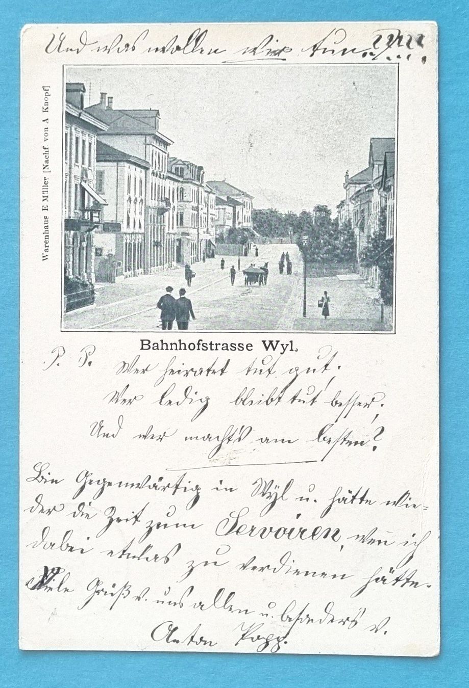 Ansichtskarten: Wil - Bahnofstrasse - 1902 – Gebraucht aus Rothrist von RROENK
