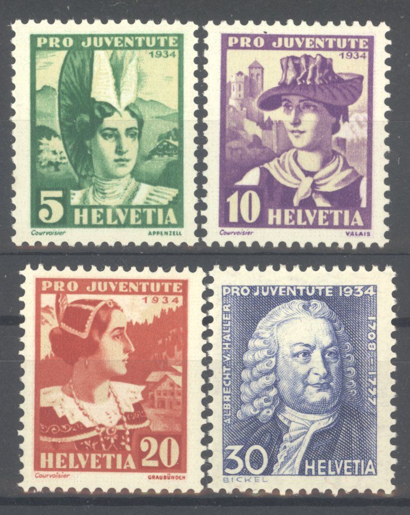 Alle Briefmarken: 1934, Pro Juventute ** – Gebraucht aus Willisau von Vollstempel