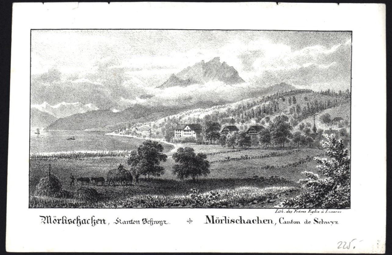 Stiche: Merlischachen Lithographie 1837 – Gebraucht aus Rafz von Helvet32
