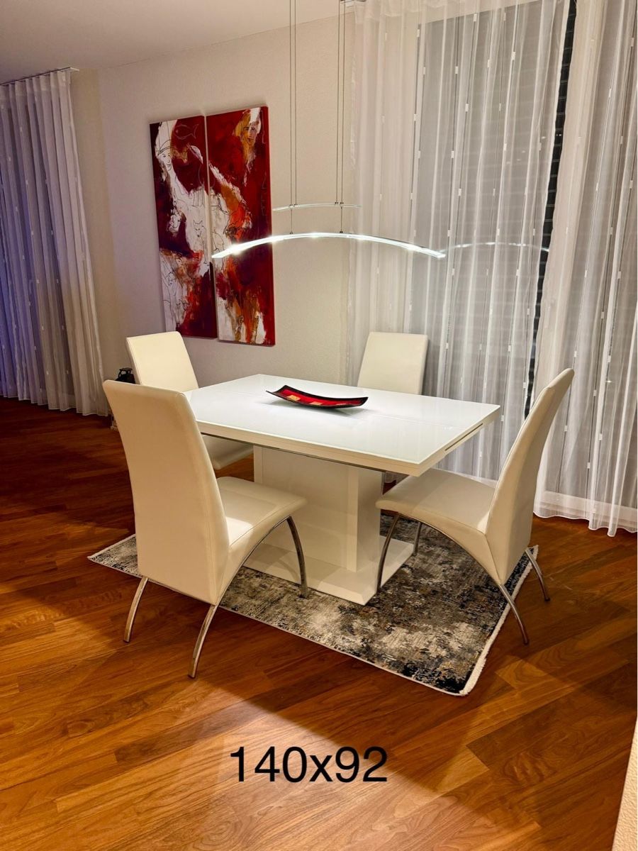 Tische: Dining table white extendable  – Gebraucht aus Schindellegi von nan_727n