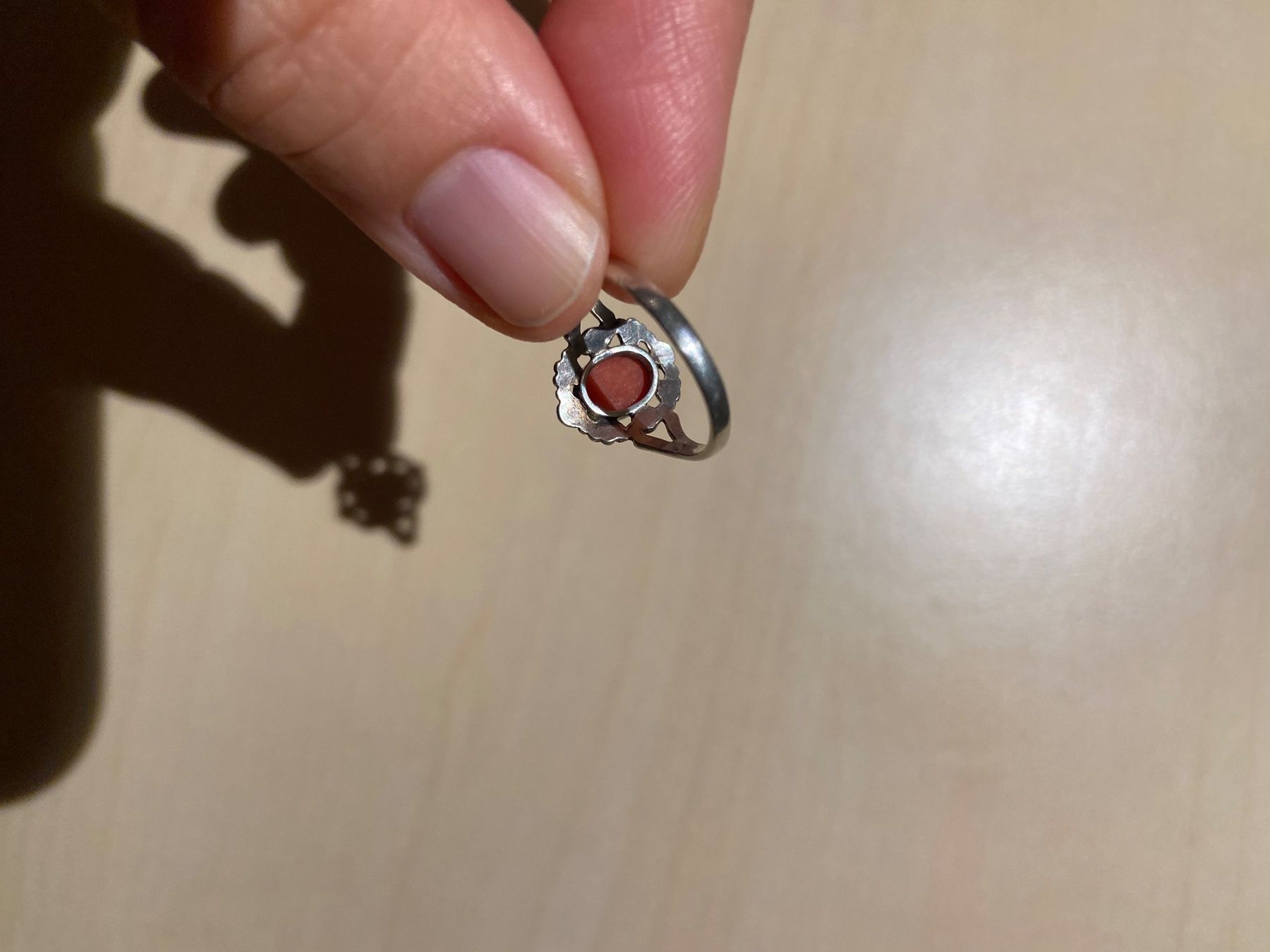 Anelli: Jugendstil Dänemark Koralle Silber Ring mit Stempel 830S – Usato da Niederhasli venduto da YHHC 4