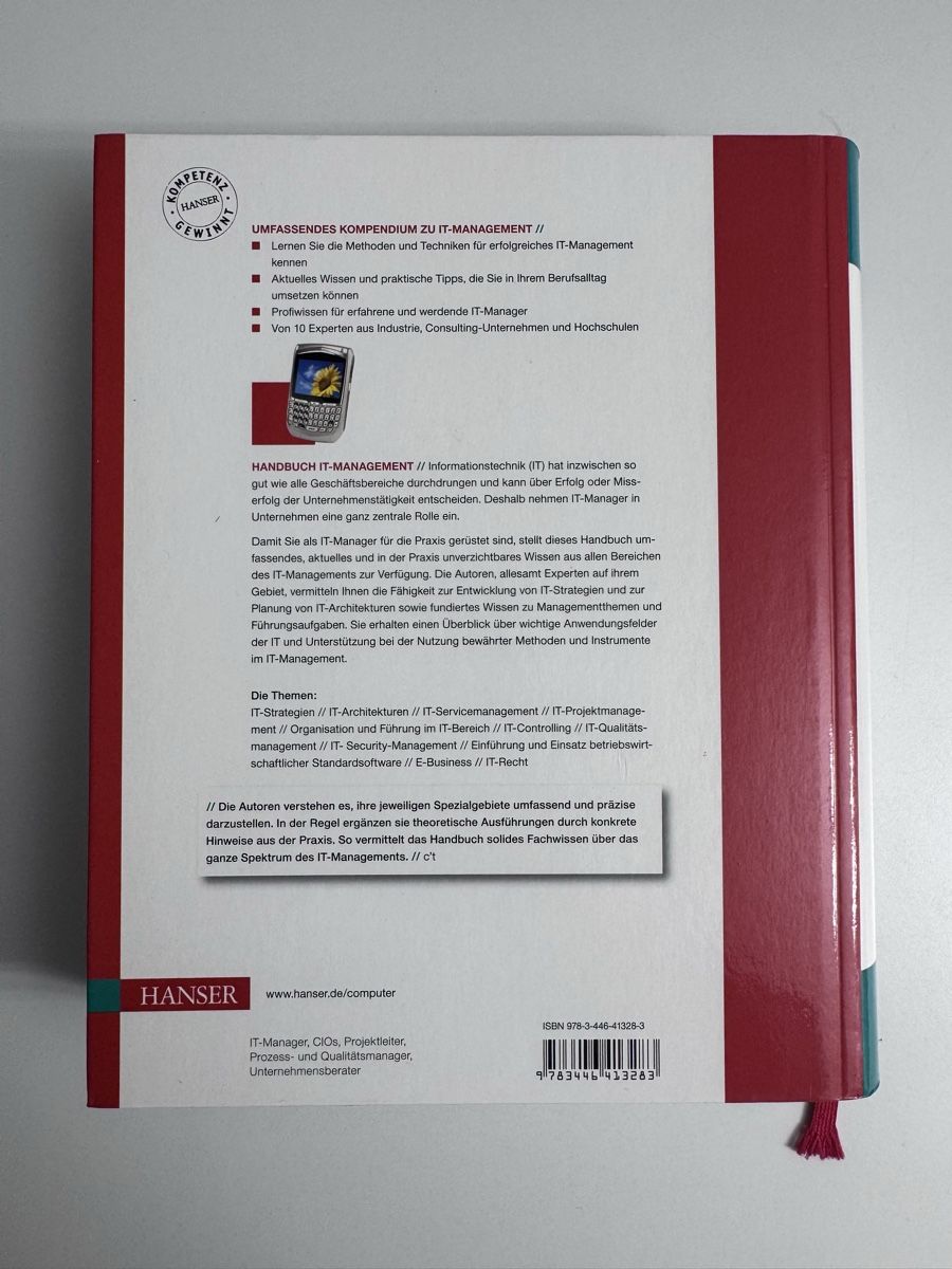 Libri: HANDBUCH IT-MANAGEMENT - Konzepte, Methoden, Lösungen – Nuovo (secondo la descrizione) da Thalwil venduto da Mapago 1
