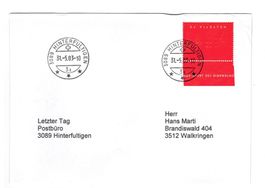 Letztagsbrief:  Poststelle 3089 HINTERFULTIGEN