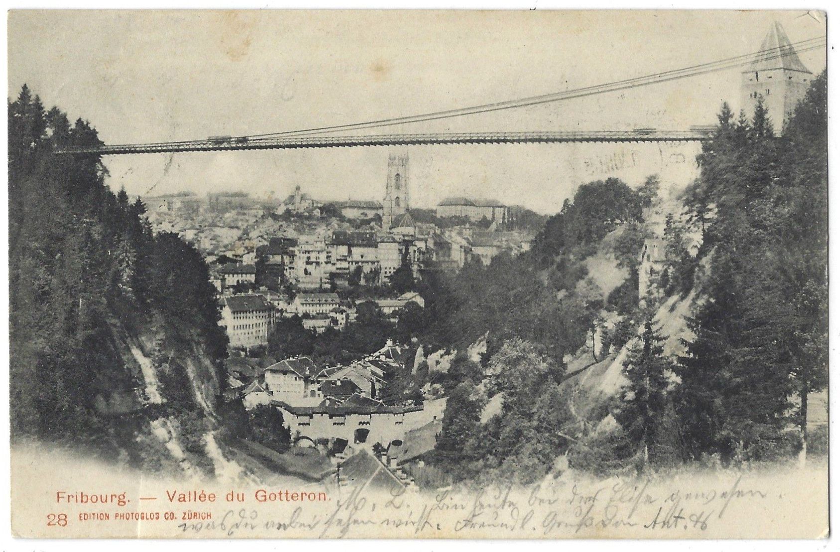 Cartoline postali: Fribourg.  ---   Vallée  du  Gotteron – Usato da Bütschwil venduto da Jackson1A