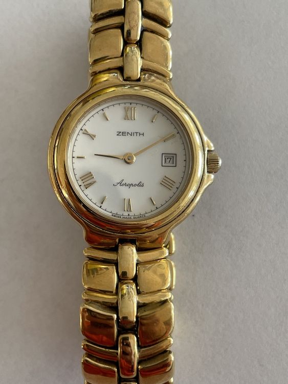 Montre Zenith Quartz à Réparer - Chronographe, Boîtier Acier 40mm, Cadran Blanc, Pour Collectionneur/bricoleur