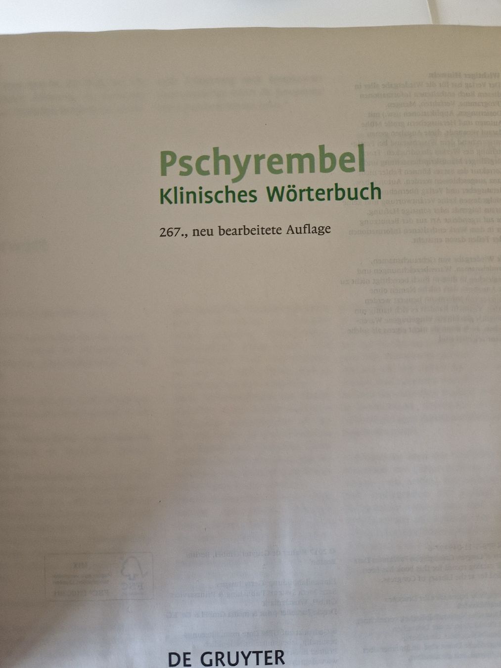 Libri: Pschyrembel 267. Auflage – Nuovo (secondo la descrizione) da Wattwil venduto da cel_222n 2