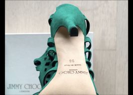 Escarpins Jimmy Choo Verts Découpés - Taille 38, Parfait!