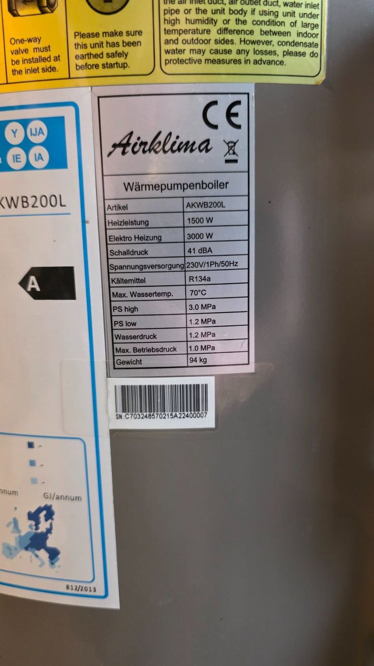 Sanitär: Wärmepumpenboiler 200 Liter – Gebraucht aus Gelterkinden von Mohli0 8