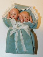Puppen 2 kleine alte Puppen für   Puppenstube  ca 9 cm hoch