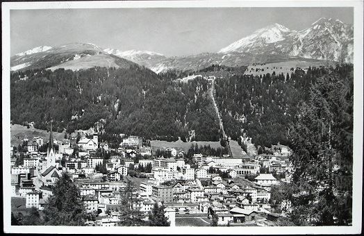 Ansichtskarten: DAVOS mit Schatzalp u. Schiahörner – Gebraucht aus Jona von philajona