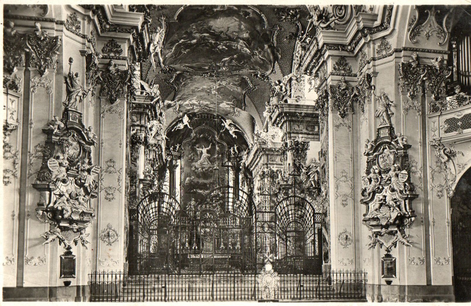 Ansichtskarten: Einsiedeln - Inneres der Klosterkirche – Gebraucht aus Melano von pisonsdro