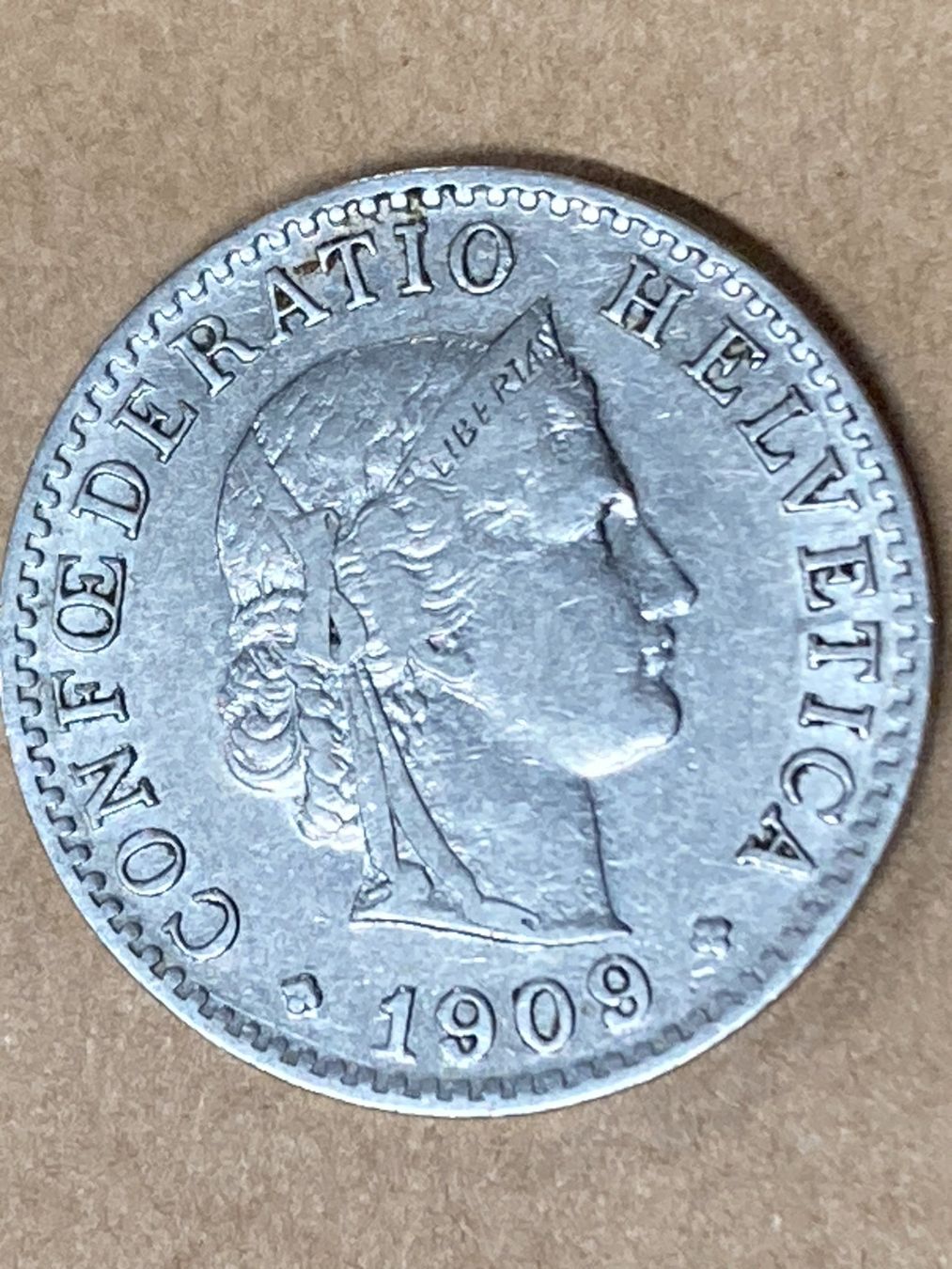 Tutti le monete: MONETA SVIZZERA 20 centesimi 1909 usata - circolata – Usato da Vezia venduto da Aquarius_Age