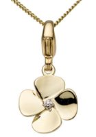 375 Halskette Charmarmband Gold-Charm Blume mit kette s925