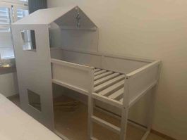 Kinder Hochbett Hausform weiss gebraucht