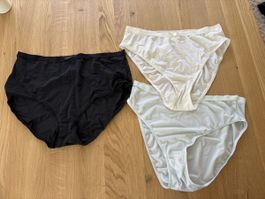 Damen Unterhosen 3er Set Grösse 46/48 weiss/hellblau/schwarz
