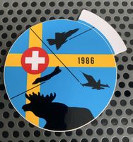 Aufkleber Luftwaffen Kampagne 1986 in Schweden 