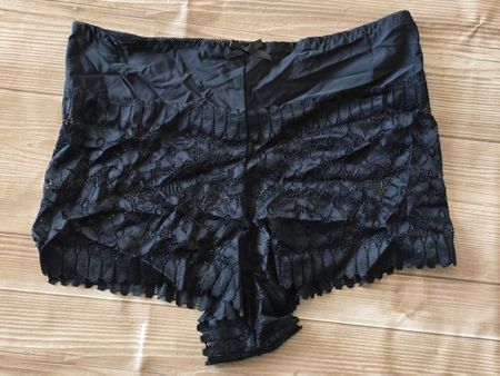 ​😍 Spitzen High Waist Pants / Panty-Shorts - M - black
