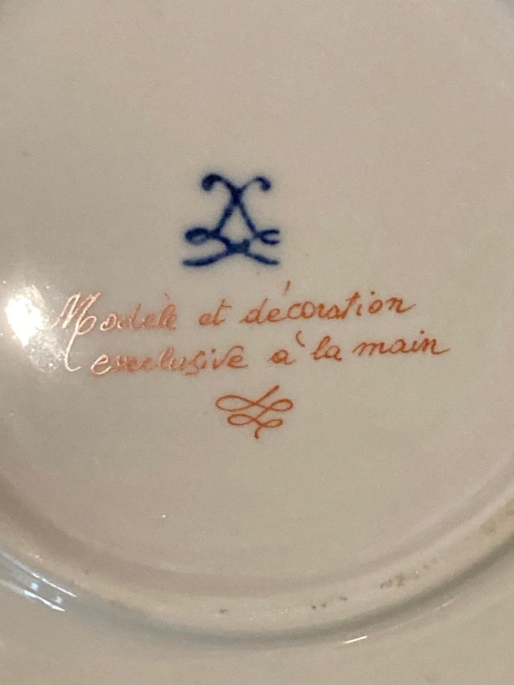 Schalen: Signed Sevres Modell handgefertigte Schüssel mit Unterteller – Gebraucht aus Niederhelfenschwil von Chleeblatt1938 5
