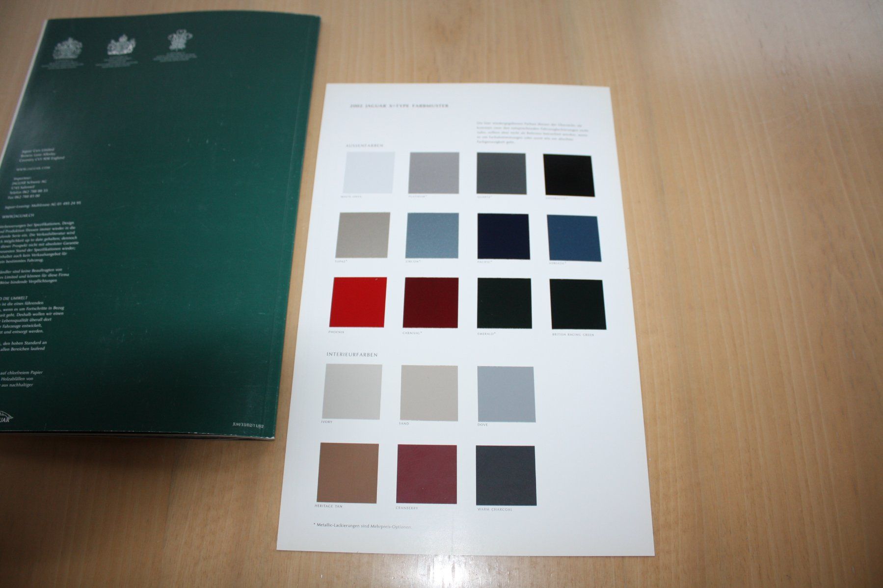 Jaguar Documenti: Jaguar S-Type CH-Broschüre/Prospekt Farben  11/2002 – Usato da Wikon venduto da erwin400 9