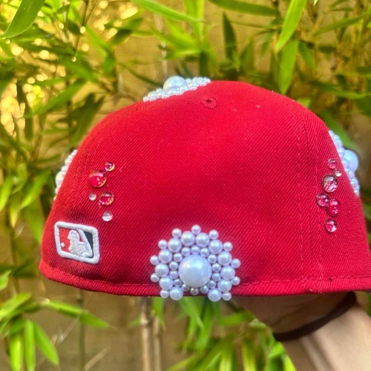 New Era Chapeaux, bonnets & casquettes: Custom Washington Nationals Red Rhinestone Fitted Cap – Neuf (Voir description) à Caviano par reselleo21 7