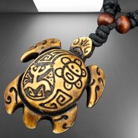 🐢Holzschildkröten-Halskette mit Yin Yang Symbol aus Holz!✨
