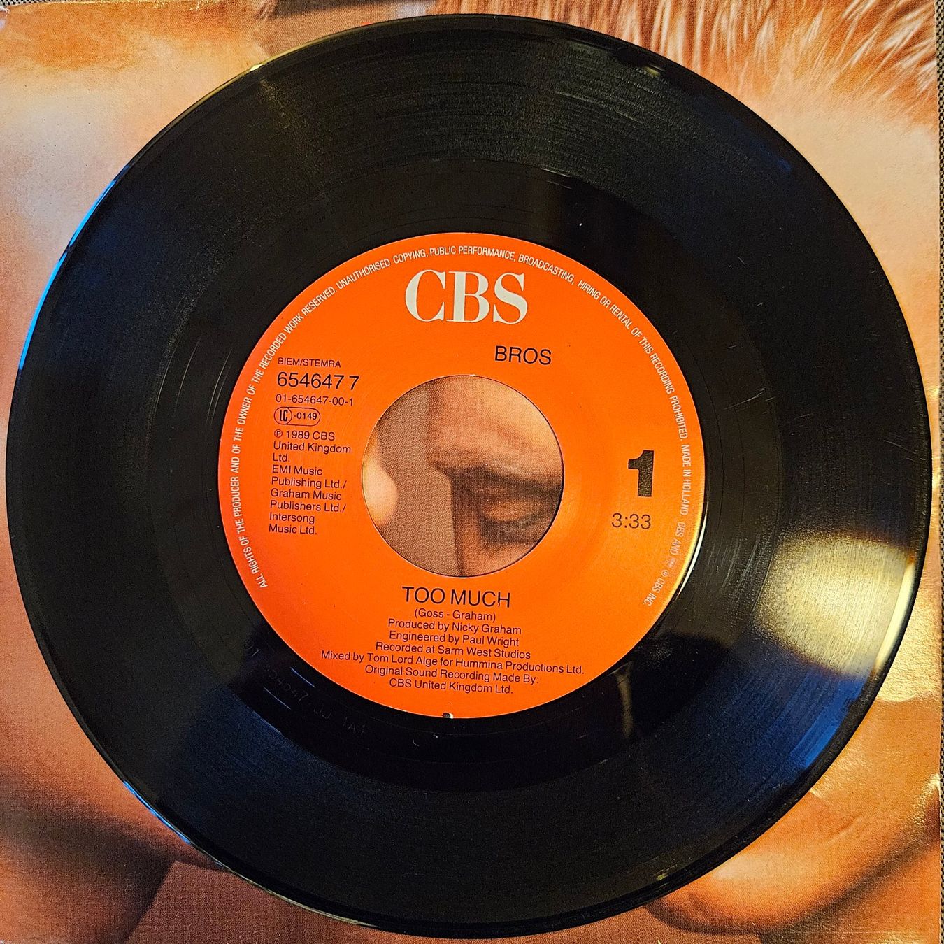 Dischi in vinile: Bros: Too Much 7" Vinyl – Usato da Männedorf venduto da egl_nfg9 2