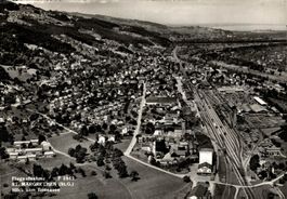 Flugaufnahme St. Margrethen (St. G.), Blick zum Bodensee