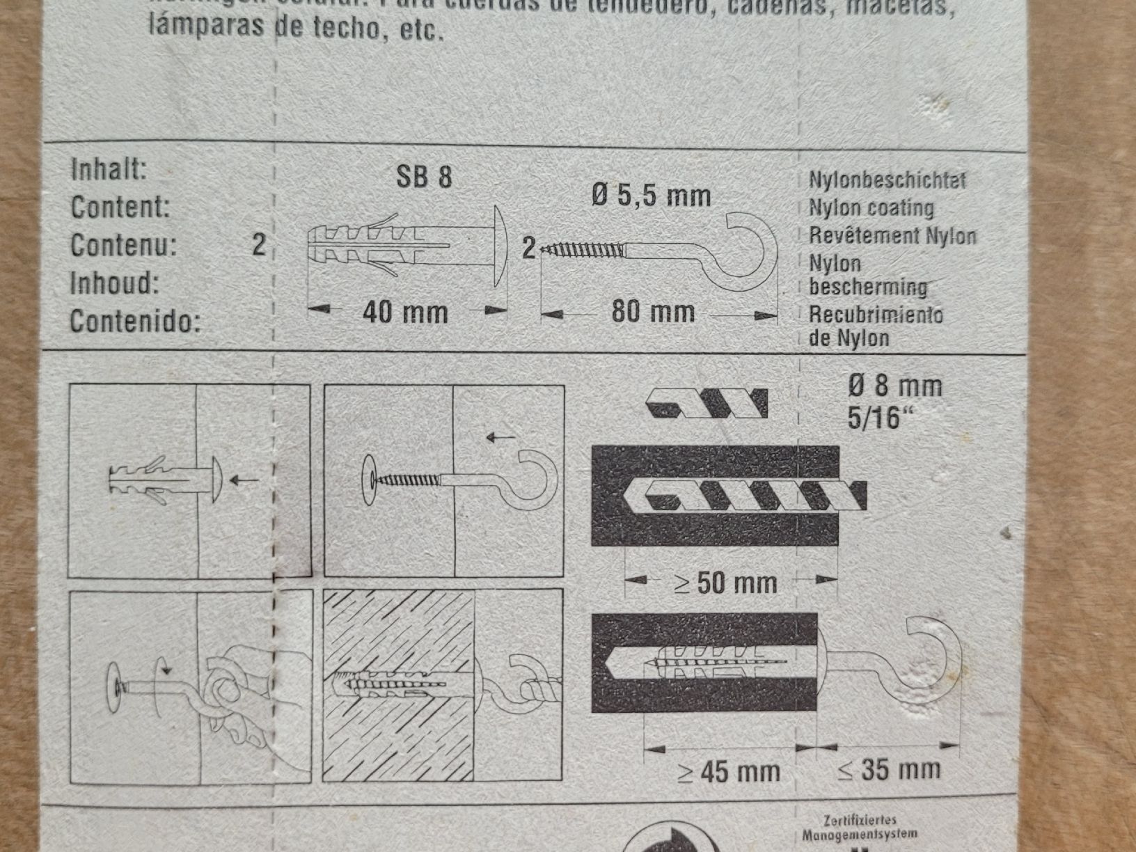 Ferramenta: 2 Pack Fischer Dübel + Rundhaken. OVP – Nuovo e nell'imballaggio originale da Zürich venduto da Engiadinabassa 3