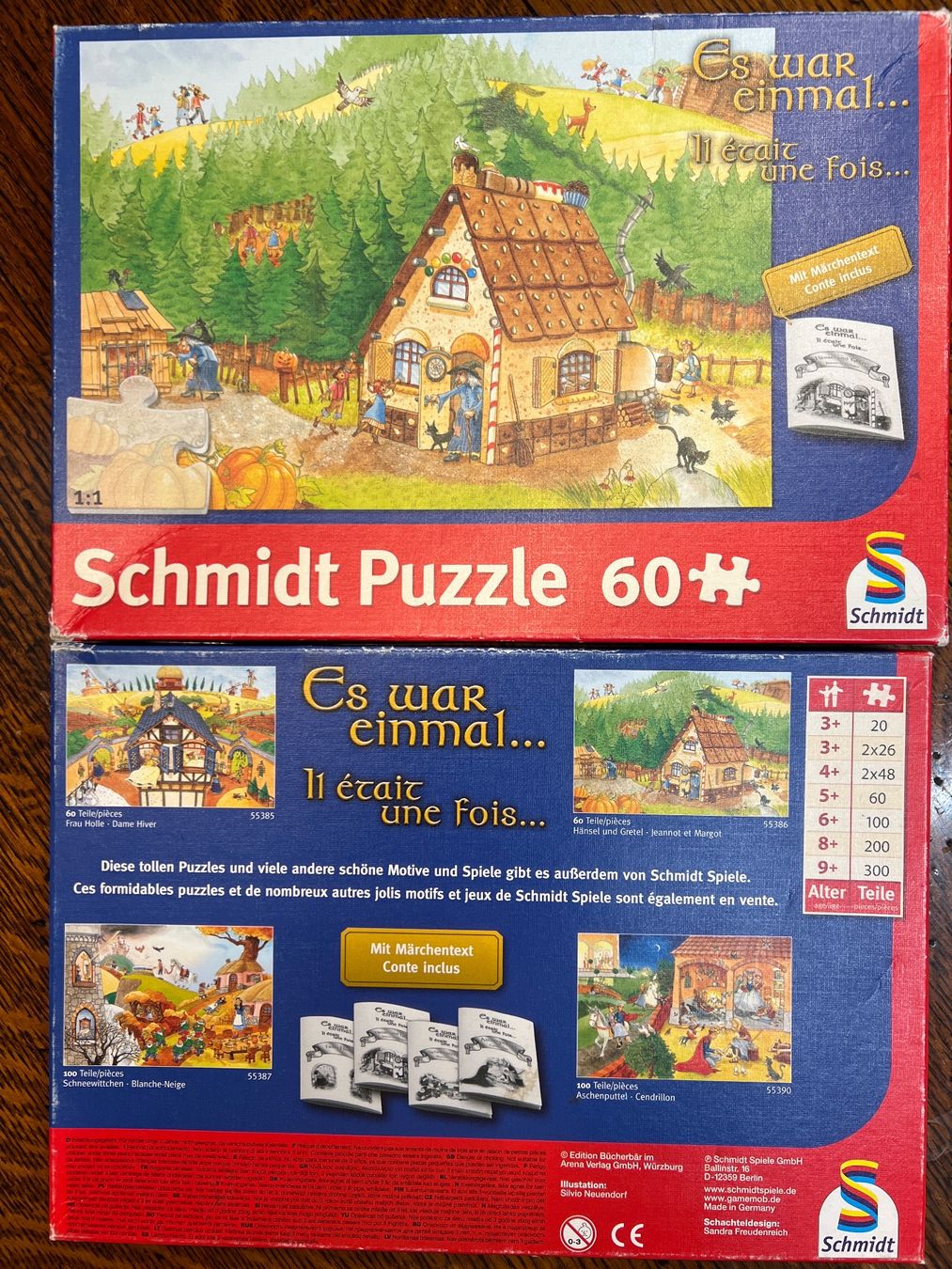 Puzzles: 4 Stk. Schmidt Puzzle Es war ein mal. Und 1  Märchen text – Gebraucht aus Winkel von Tilivika 2