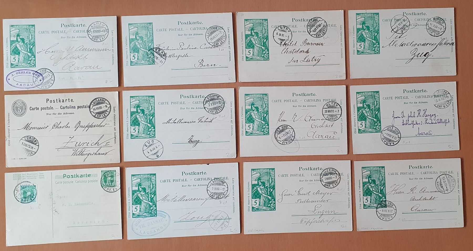 Tutti i francobolli: 64 Ganzsache mit Rasierklingenstempel – Usato da Kreuzlingen venduto da Rschweiz1 2