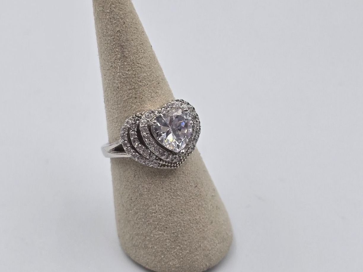 Anelli: Ring Herz Silber 935 Zirkonia Gr. 52 – Nuovo e nell'imballaggio originale da Zug venduto da gold.schmuck 1