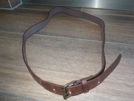 Ceinturemarron, boucle bronze, taille 83-100cm