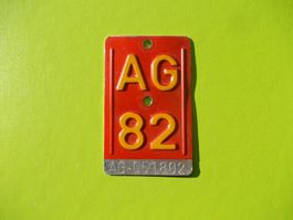 Velonummer / Fahrradnummer AG 82