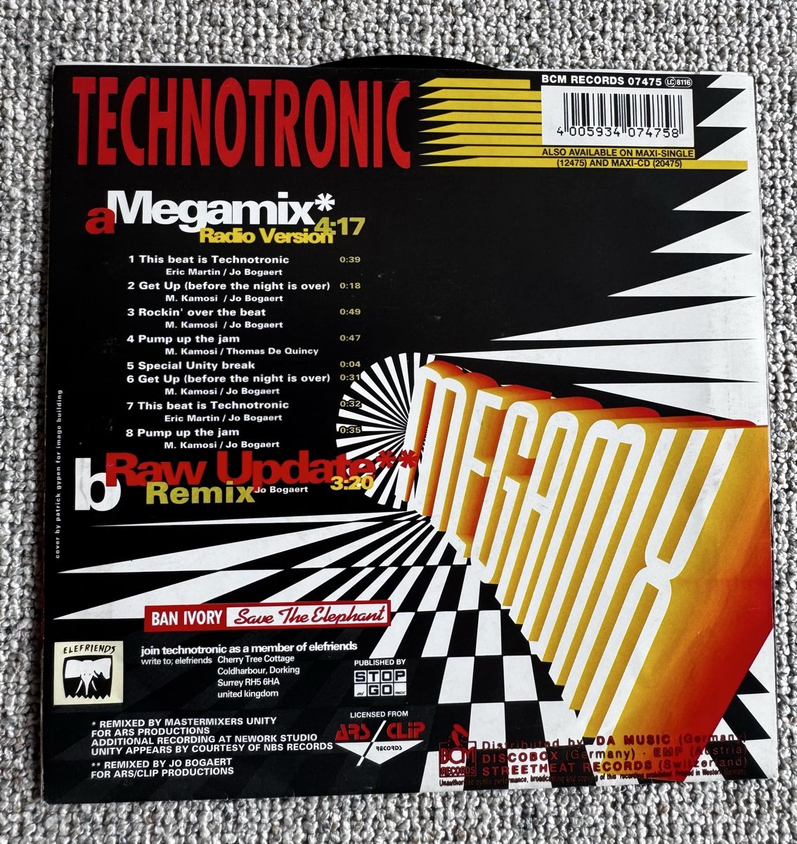 Schallplatten: Technotronic - Megamix (Radio Version) 7" Single - 90s – Gebraucht aus Rorbas von BlackstarRecords 1