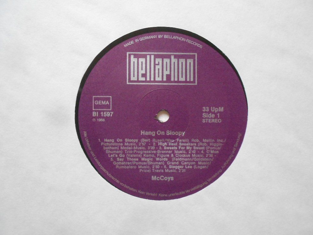 Vinyles: THE McCOYS  -  HANG ON SLOOPY – D'occasion à Bex par Giorgiob 2