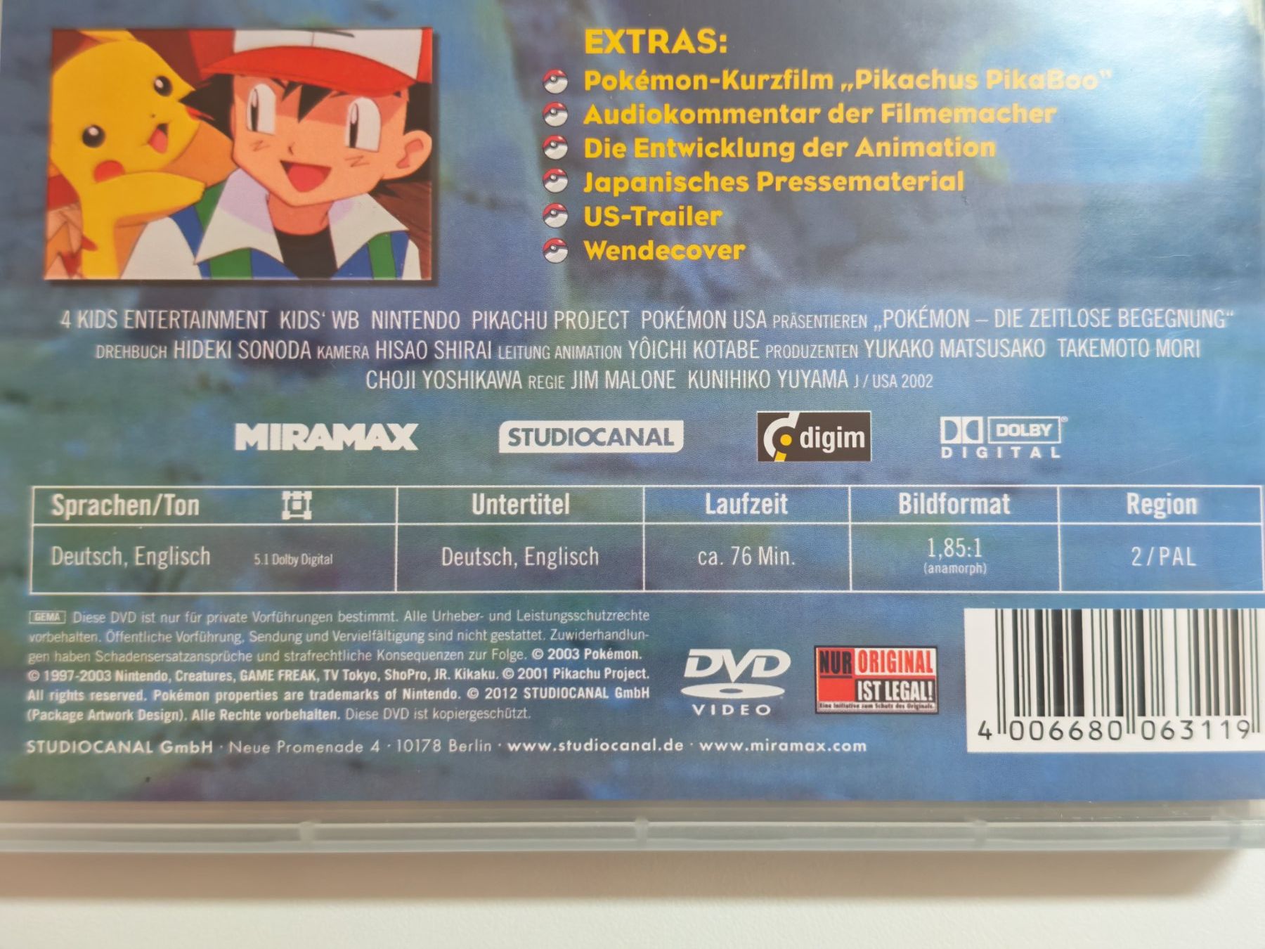 Tous les DVDs: Pokémon: Die zeitlose Begegnung – D'occasion à Liestal par Kratzilla 3