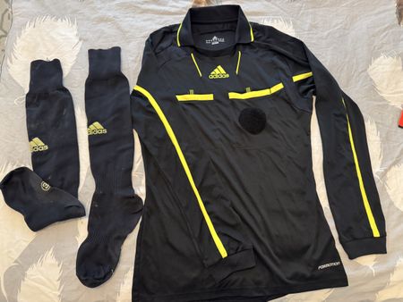 Original Adidas Schiedsrichter Trikot Set, Schwarz, Gr. S,