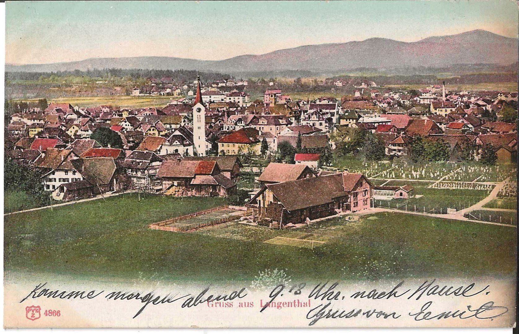 Cartoline postali: Karte Langenthal 1905 – Usato da Zürich venduto da Philacat11