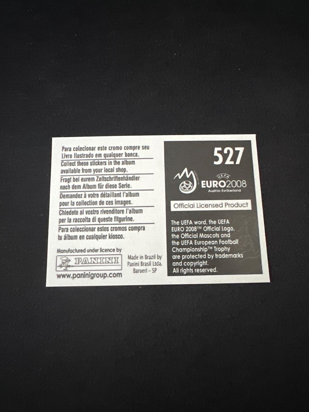 Panini Carte collezionabili: Panini UEFA EM 2008 Sticker - Nr. 527 – Usato da Sulz AG venduto da DealWerk 1