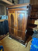 Gründerzeit Schrank 2 Türen Nussbaum 1 Schublade, B120, H190