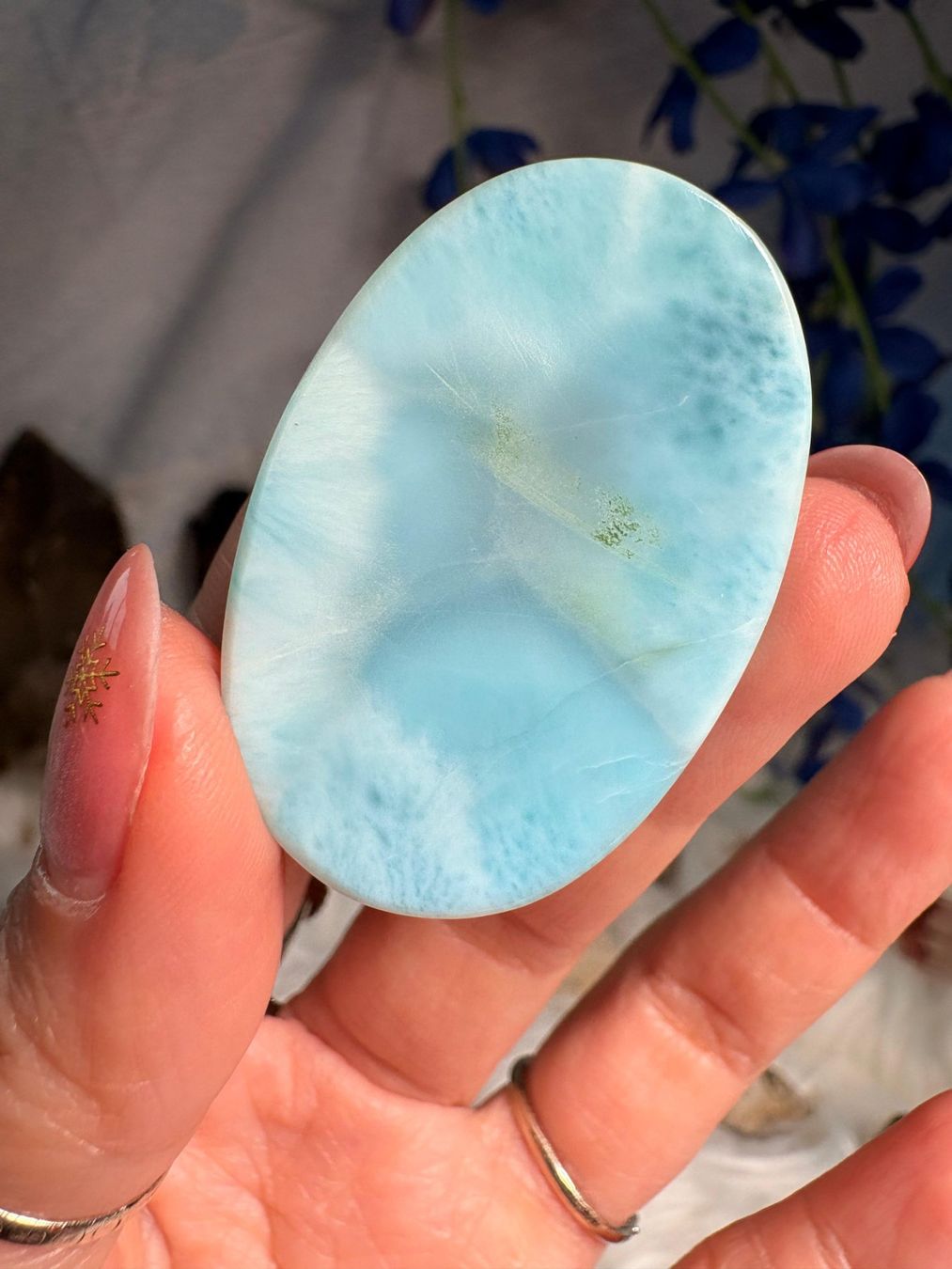 Minerali & Pietre curative: Larimar Cabochon – Nuovo (secondo la descrizione) da Neuheim venduto da m.hald 1