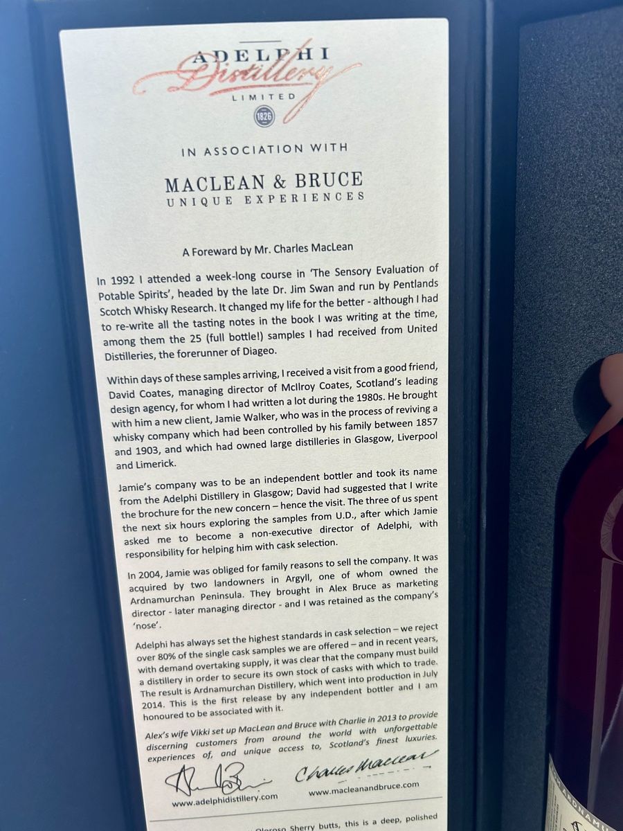 Bevande alcoliche: Ardnamurchan 2015 Single Malt by Adelphi – Nuovo (secondo la descrizione) da Basel venduto da rog_l7qd 8