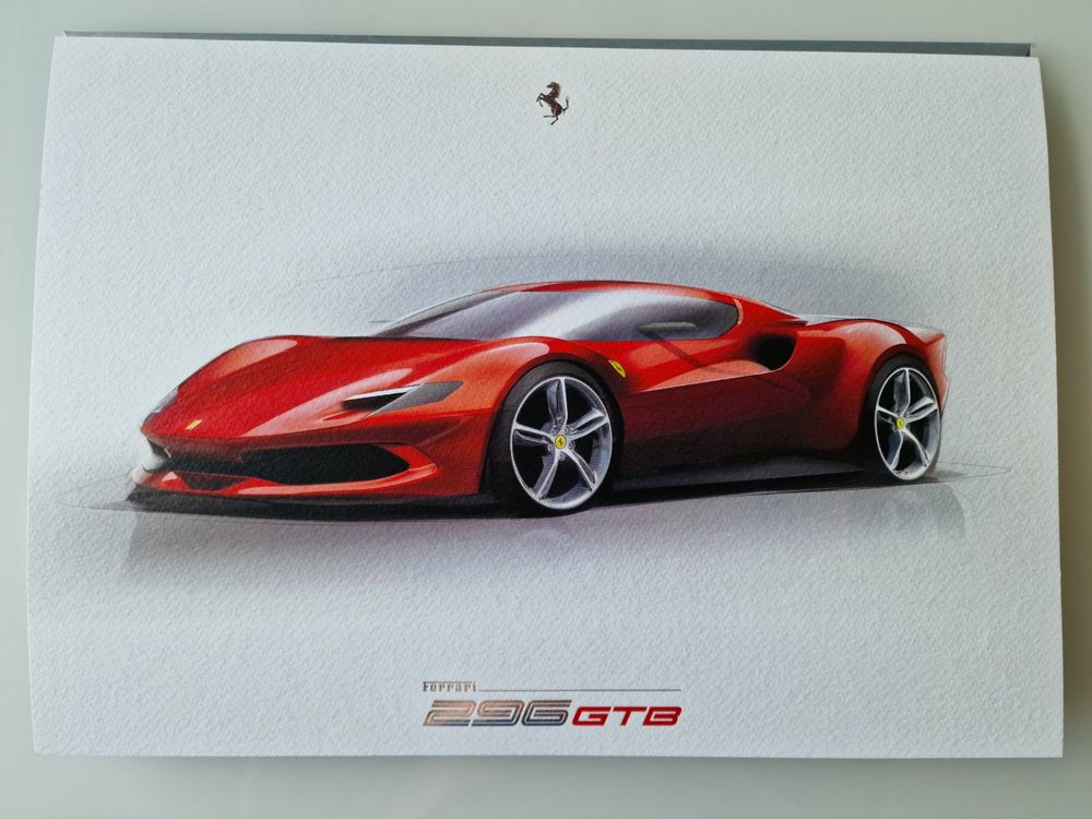 Ferrari 296 GTB 42x30cm Original-Zeichnung vom Händler (Gebraucht) in ...